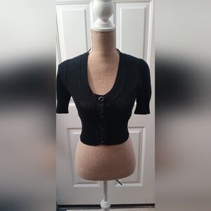 2 Hip Black Cropped Cardigan Size XL